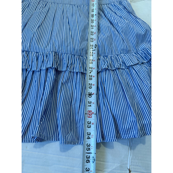 J.Crew Blue White Ruffle Neck Tiered Popover Dress Size Medium Petite Spring NWT - Picture 10 of 10